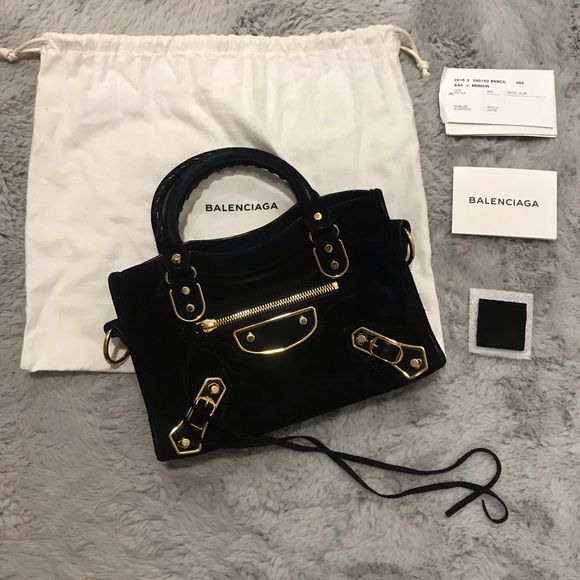 Balenciaga Handbags - Balenciaga Classic City Black Suede Mini